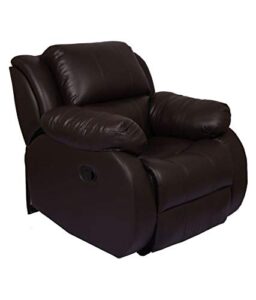 WellNap Solid Wood Single Seater Comfortable Manual Recliner (Dark Brown)