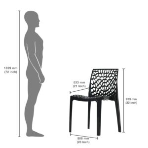 supreme Web armless Premium Plastic Chair, (Black Color, 1 pc) 211
