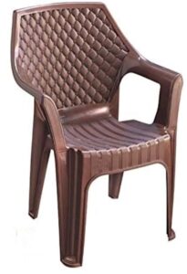 Anmol Plastic Chairs Anmol Plastic Comfortable Plastic Arm Chair Set (Brown_Set of 1)