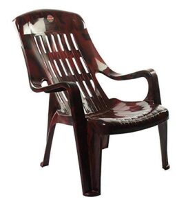 Furniture Dealz Cello Comfort Relax Plastic Chair (Standard Size, Rosewood Colour)