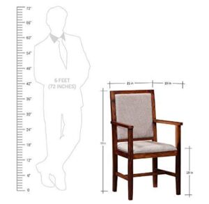 Craftatoz Sheesham Wood Arm Cushioned Seating Chair Comfort Back Rest Chair 3