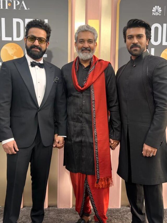 Ss Rajamouli, Jr Ntr, Ram Charan At Golden Globes 2023 Red Carpet