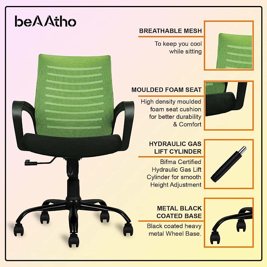 Verona Mesh Mid-Back Ergonomic Desk Office Chair with Tilting Mechanism